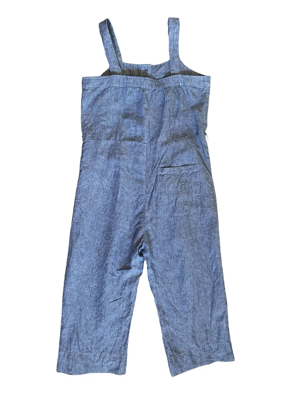 Everlane Linen Jumpsuit Blue and White Stripes with Button front - Size 6